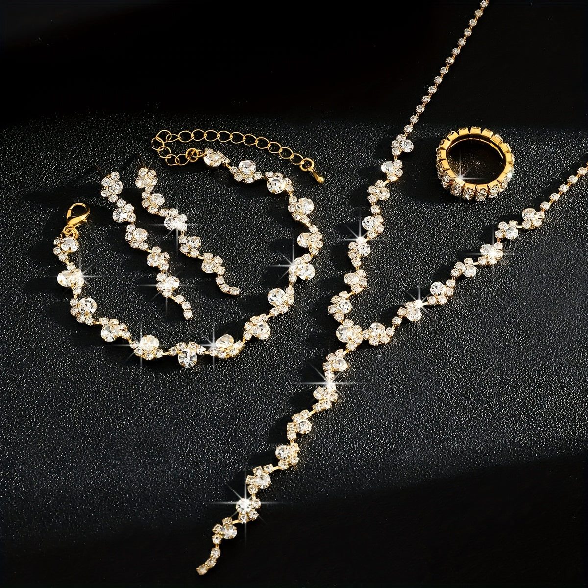 Valerine - Parure de Bijoux Fleur Scintillante Haut de Gamme