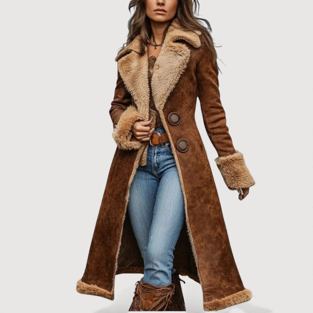 Arielle – Manteau long en shearling élégant