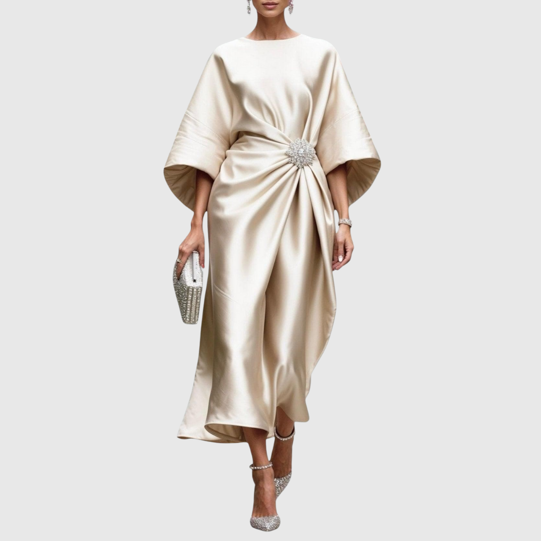 Luneth – Robe midi satinée élégante