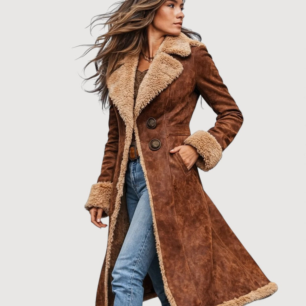 Arielle – Manteau long en shearling élégant
