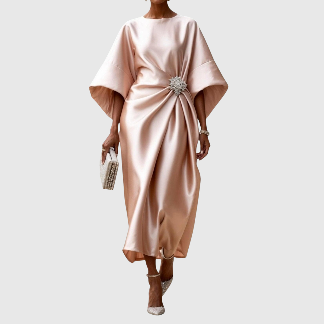 Luneth – Robe midi satinée élégante
