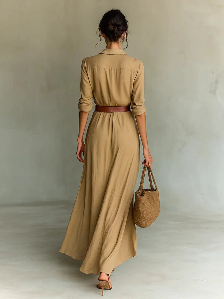 Una – Robe maxi portefeuille à revers