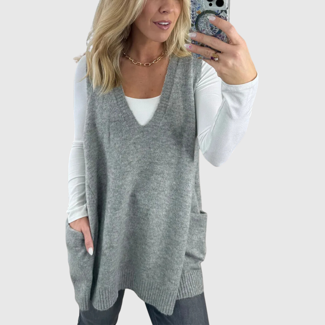 Arola – Gilet long en maille cosy