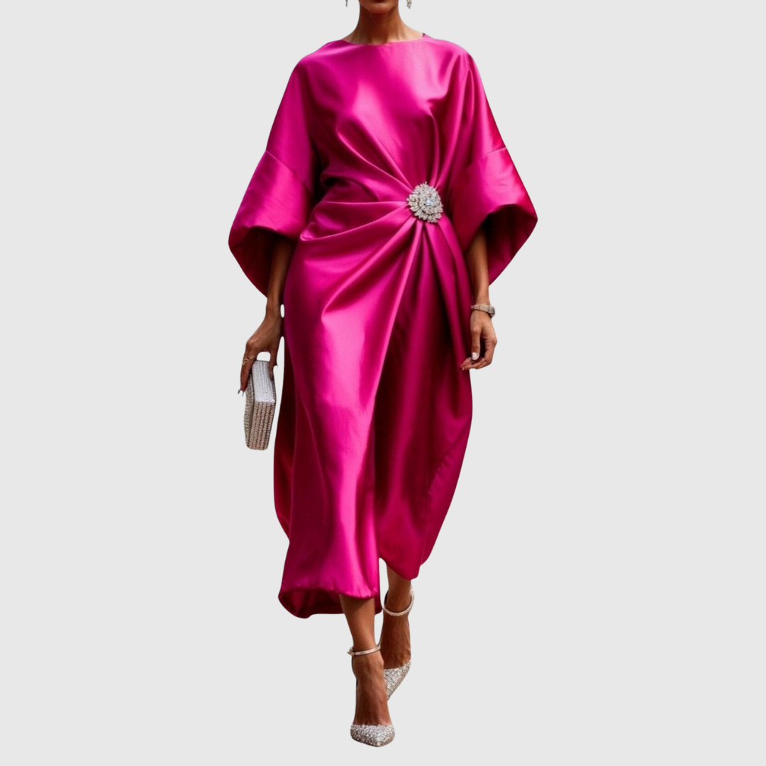 Luneth – Robe midi satinée élégante