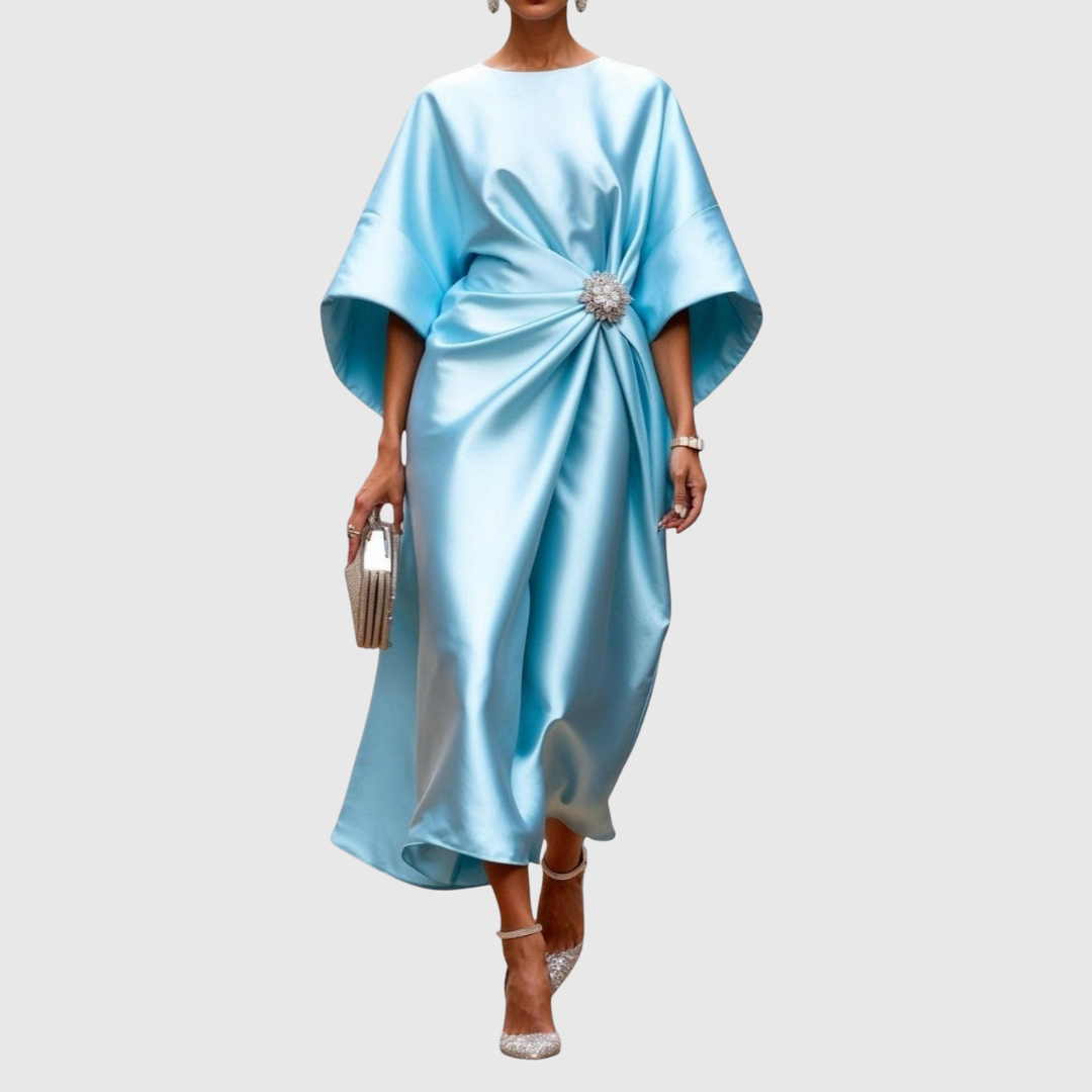 Luneth – Robe midi satinée élégante