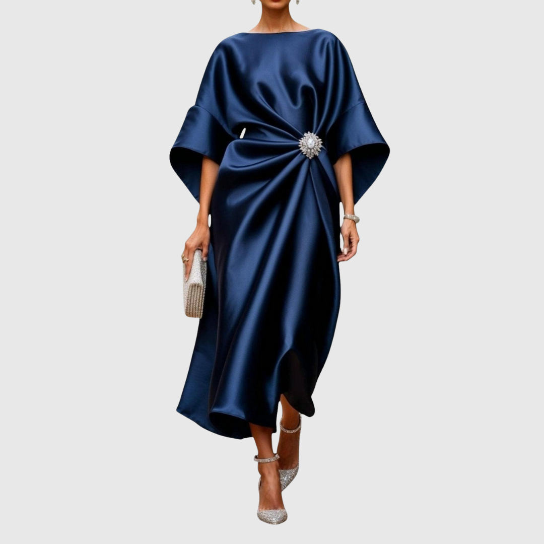 Luneth – Robe midi satinée élégante