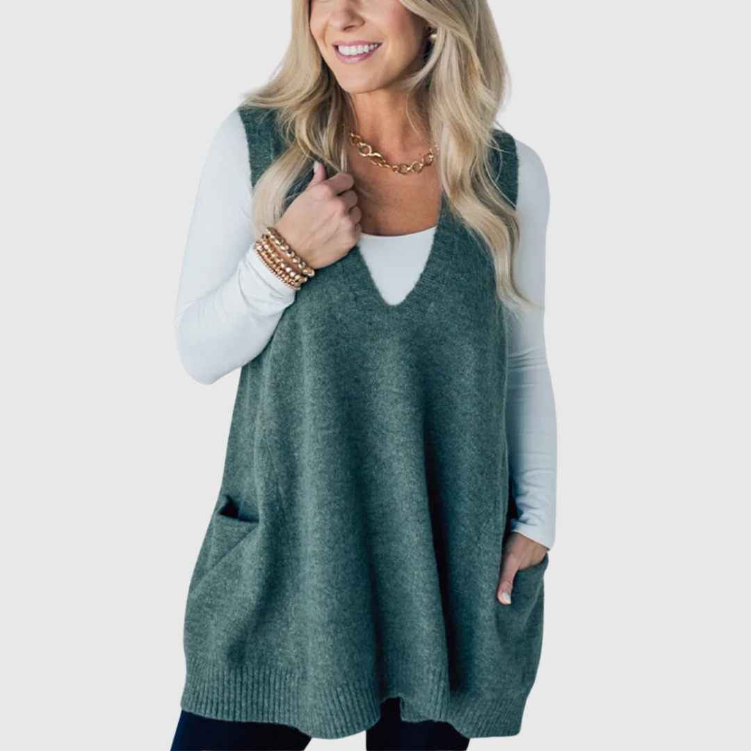 Arola – Gilet long en maille cosy