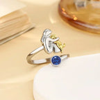 Vesporra – Bague icône chien avec pierre fine