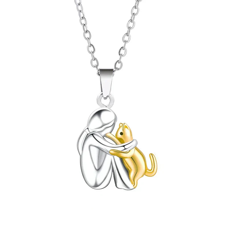 Islara – Collier pendentif chat bicolore