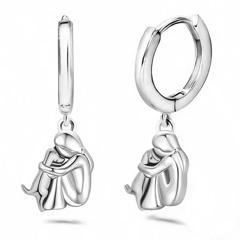 Boucles d’oreilles Seleno – Anneaux avec pendentif chien