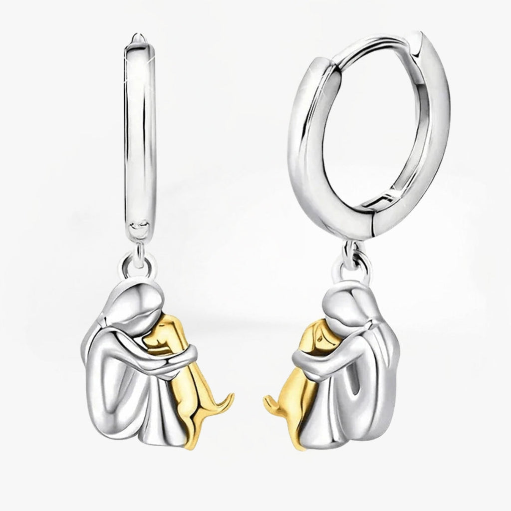 Boucles d’oreilles Seleno – Anneaux avec pendentif chien
