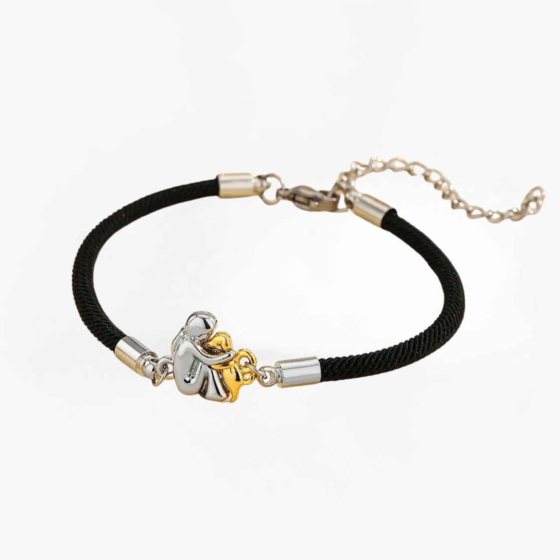 Liora – Bracelet cordon noir avec icône chien